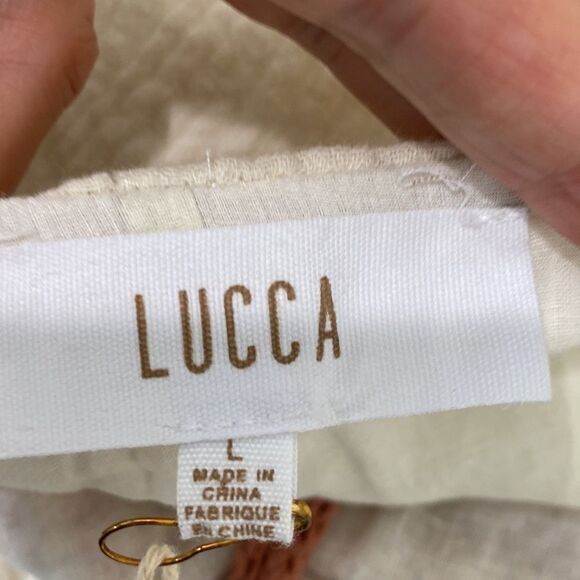 Lucca Thessa Off White Multi Knit Shift Dress Size Largw - Picture 10 of 14